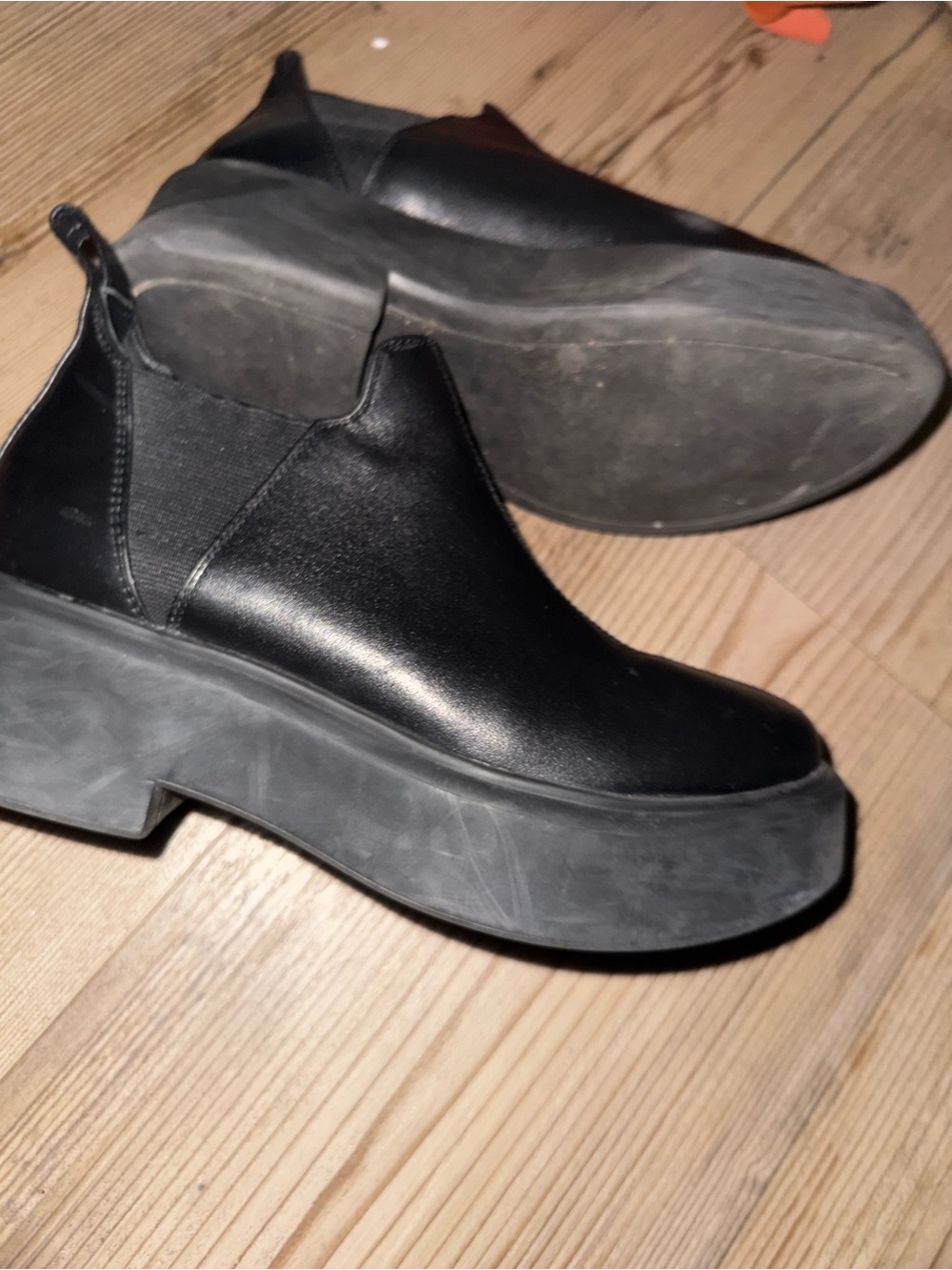 The Row Black Leather Chelsea Ankle Boots - Picture 3 of 5